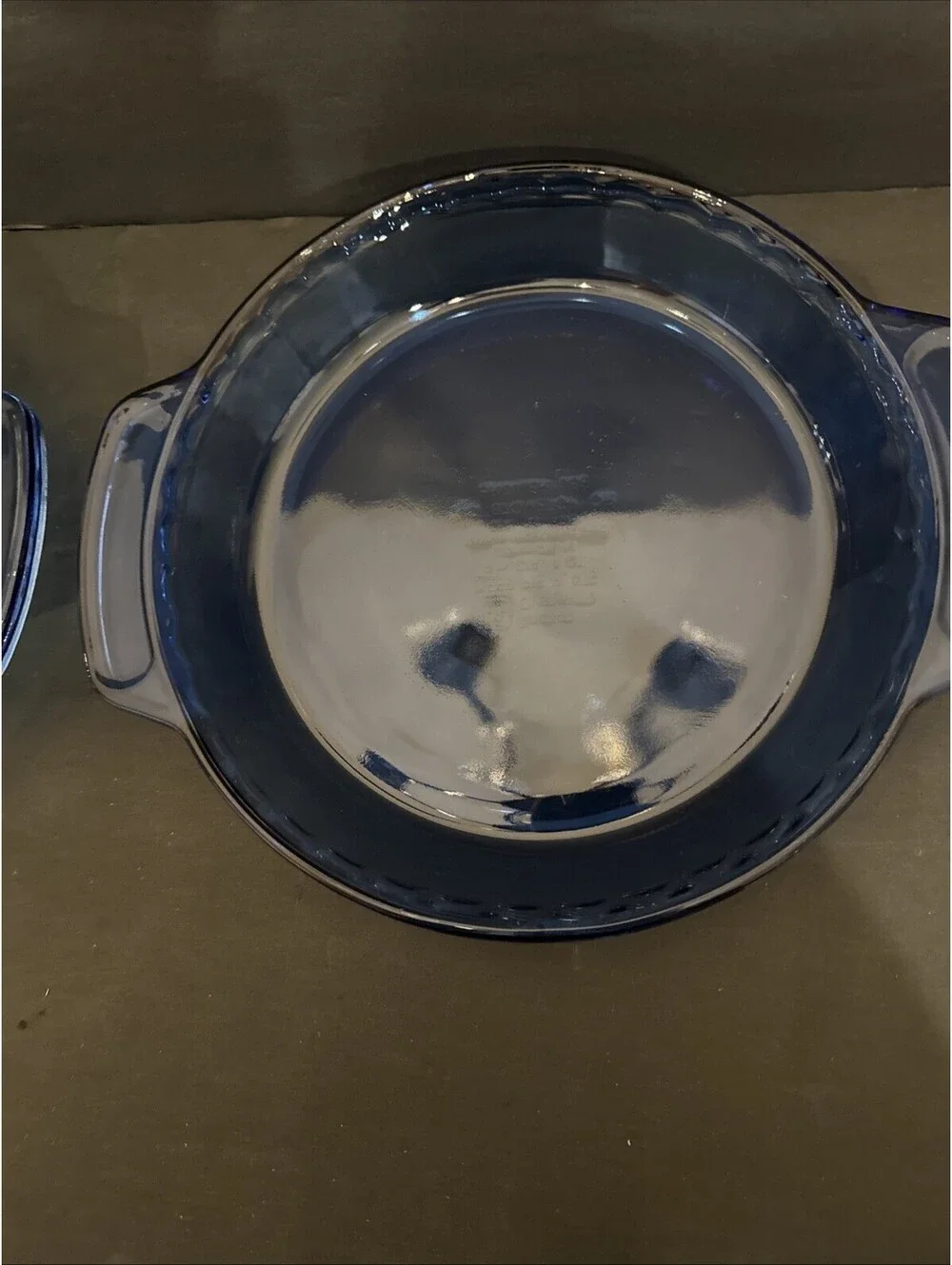 Pair Of Anchor Hocking Ovenware Cobalt Blue Glass Pie Plate 1 Qt. Baking Dishes